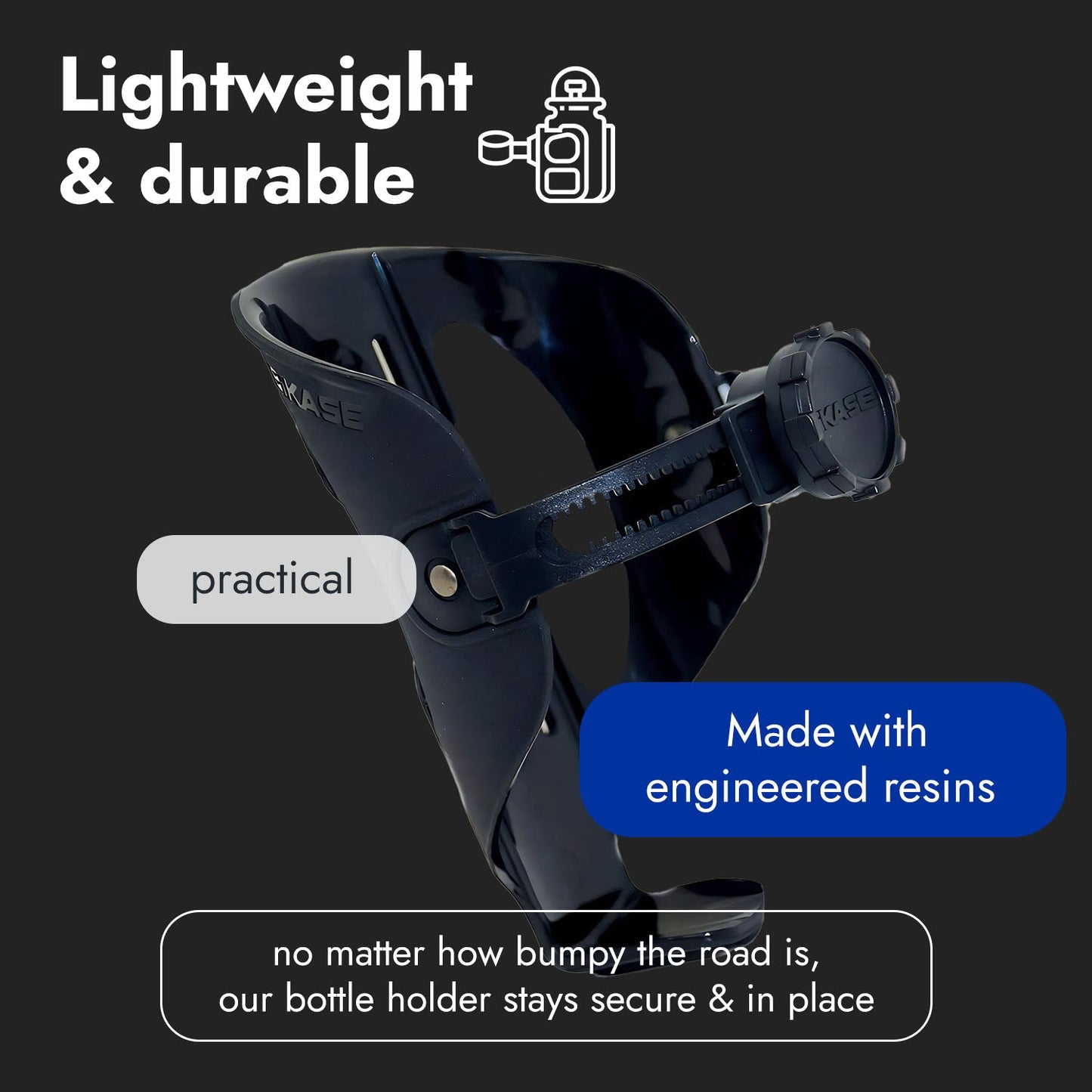 Bikase Side Winder, Adjustable Water Bottle Cage for Bicycles
