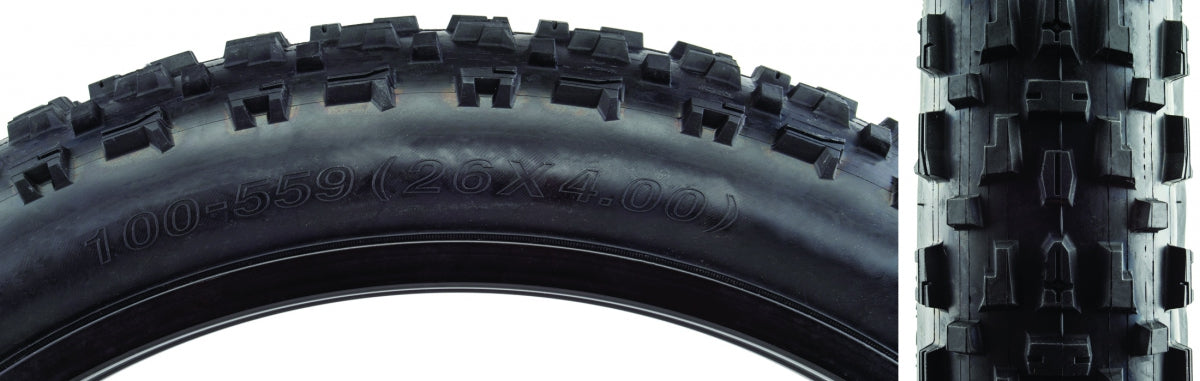 TIRE 26x4.0 CSTP TOBOGGAN BK/BK WIRE NO-STUD